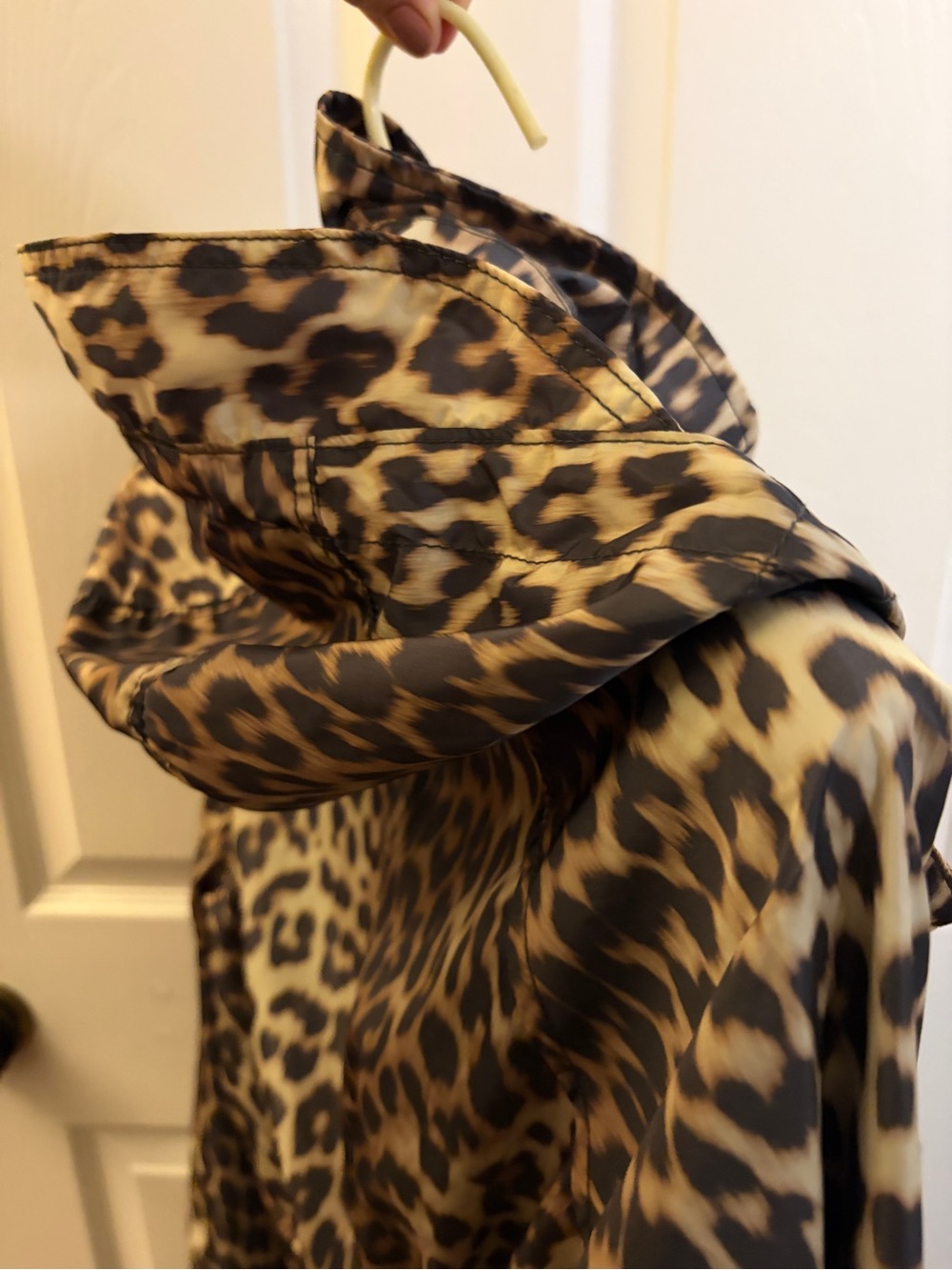 GANNI Leopard Print Nylon Parka Coat Maxi Hooded. Sz S/M - NEW! - Picture 7 of 11